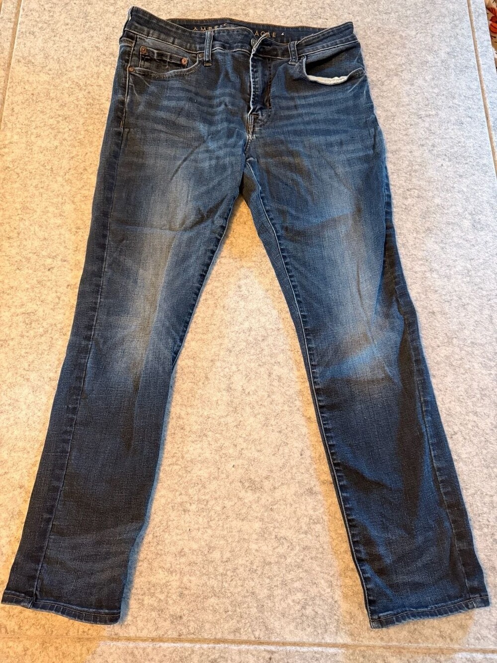 American Eagle Next Level Flex Skinny Jeans Men's Size 33x30 Blue Denim